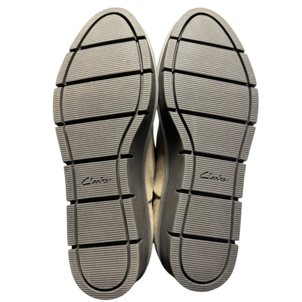 Clarks Womens Airabell Sky Gris Beige Size‎ 9.5M Slip On Casual Shoes Comfort